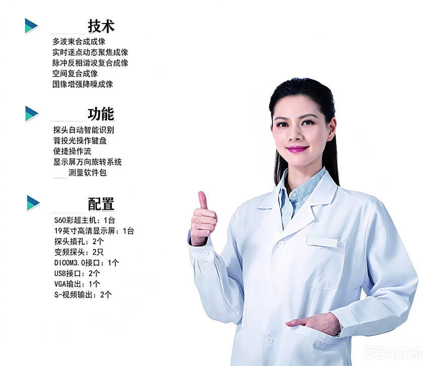 医用KR-S60标准版-96阵元彩超机